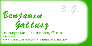 benjamin gallusz business card